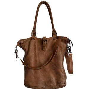 Bed Stu Mildred Crossbody Rustic Brown Distressed Leather Tote Bag Convertible
